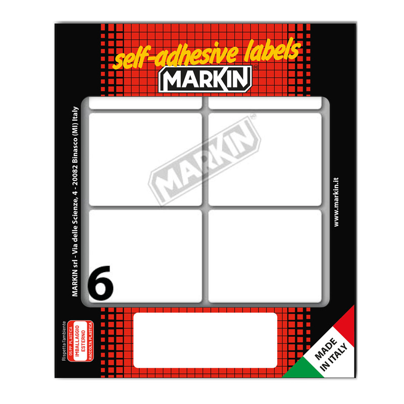 Etichetta adesiva bianca 56x46mm (10fogli x 6etichette) Markin