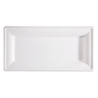 50 Piatti rettangolari monouso in canna da zucchero 26x13cm bianco Signor Bio