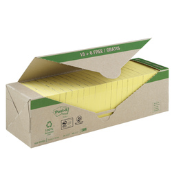 VALUE PACK 24 BLOCCO 100fg Post-itÂ® CARTA RICICLATA GIALLO 76X76MM 654-RYP24