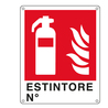 CARTELLO ALLUMINIO 25x31cm 'ESTINTORE N ''