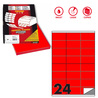 Etichetta adesiva C/500 rosso fluo 100fg A4 70x36mm (24et/fg) Markin