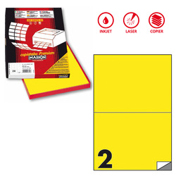 Etichetta adesiva C/509 giallo fluo 100fg A4 210x148