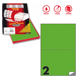 Etichetta adesiva C/509 verde fluo 100fg A4 210x148