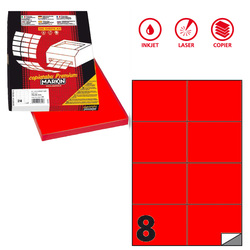 Etichetta adesiva C/512 rosso fluo 100fg A4 105x74