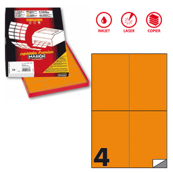 Etichetta adesiva C/519 arancio fluo 100fg A4 105x148