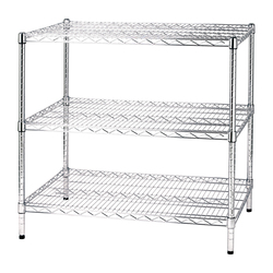 SCAFFALE 3 RIPIANI IN ACCIAIO CROMATO 60x90cm - H90cm ARCHIMEDE Kit ROBUSTO