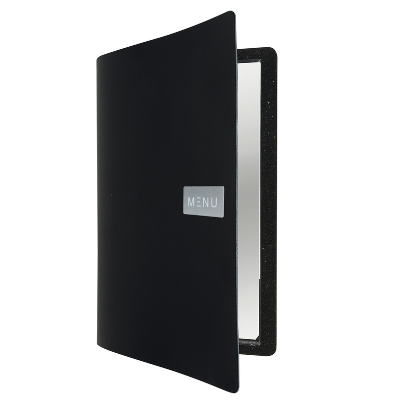 PORTA MENU' A4-24x33cm NERO Royal con 1 INSERTO DOPPIO