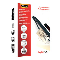 Scatola 100 pouches CAPTURE125 125mic 83x113mm Fellowes