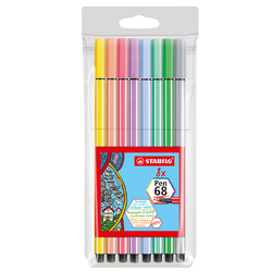 Astuccio 8 pennarelli Stabilo Pen 68 colori pastelli