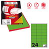 Etichetta adesiva C/500 verde fluo 100fg A4 70x36mm (24et/fg) Markin