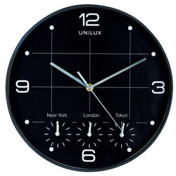 Orologio da parete Ã30cm con 4 fusi On Time Unilux