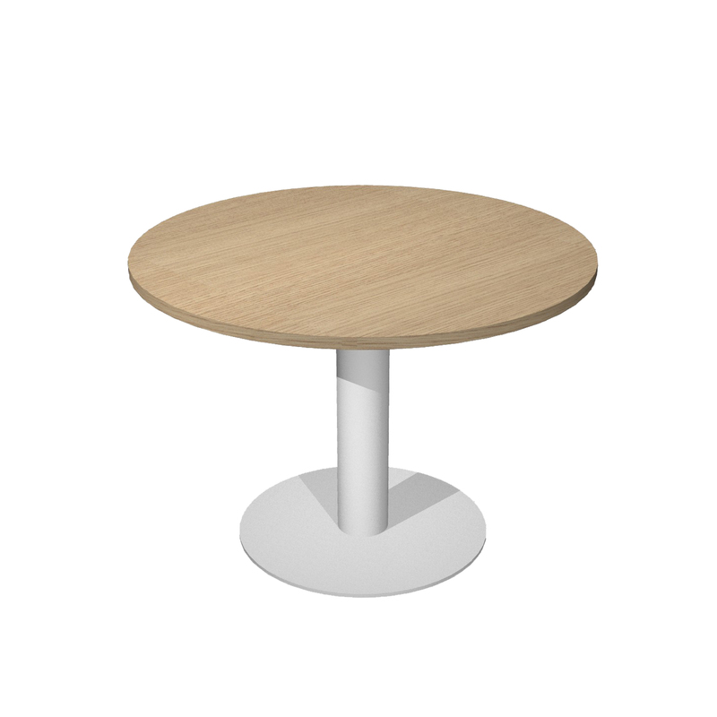 Tavolo riunione tondo Ã100cm gamba metallo Rovere - Agora' Direction