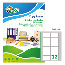 Etichetta adesiva LP4W bianca 100fg A4 76