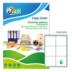 Etichetta adesiva LP4W bianca 100fg A4 99
