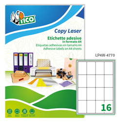 Etichetta adesiva LP4W bianca 100fg A4 47