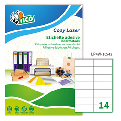 Etichetta adesiva LP4W bianca 100fg A4 105x42