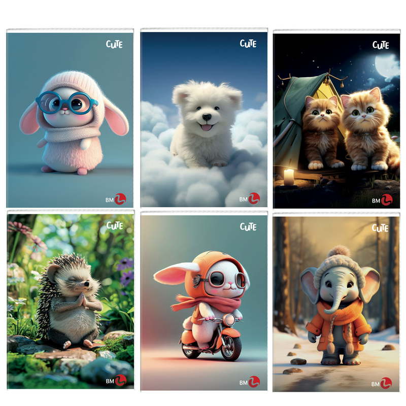 Maxiquaderno A4 40FG+2 80gr 1rigo Cute BM