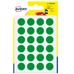 Blister 168 etichetta adesiva tonda PSA verde Ã15mm Avery