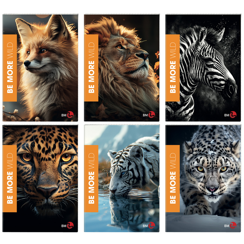 Maxiquaderno A4 36fg+2 100gr rigo di 1a WILD Be More BM