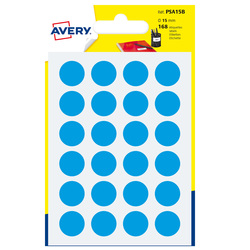 Blister 168 etichetta adesiva tonda PSA blu Ã15mm Avery