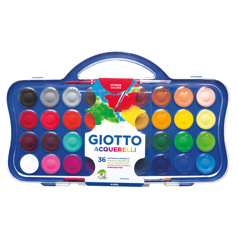 Colori acquerello 36 pastiglie da D30mm GIOTTO