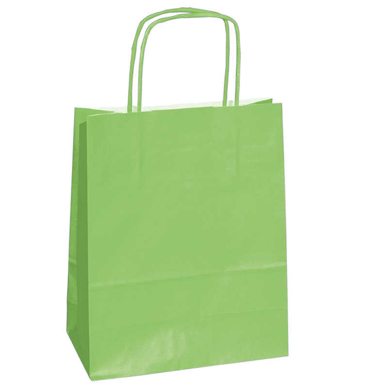 25 shoppers carta kraft 14x9x20cm twisted verde mela