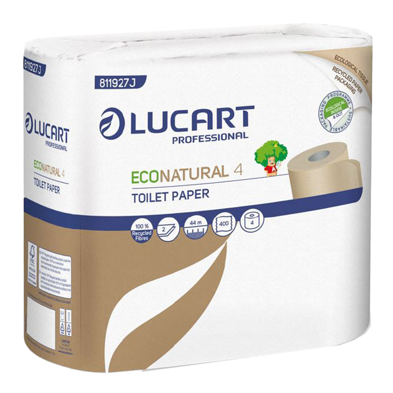 Pacco 4 rotoli Carta Igienica 400 strappi EcoNatural Lucart