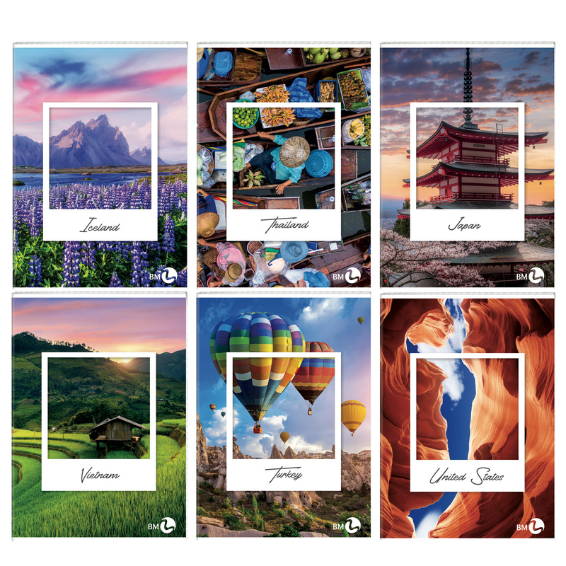 Maxiquaderno A4 40fg+2 80gr 5mm Paesaggi BM