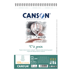 Album spiralato lato corto "C" A' GRAIN A4+ 30 fg. 125 gr. Canson
