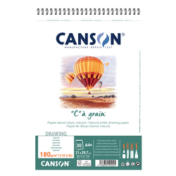 Album spiralato lato corto "C" A' GRAIN A4+ 30 fg. 180 gr. Canson