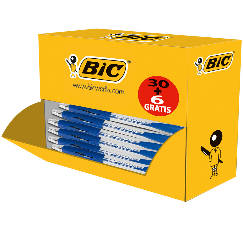 Value pack 30+6 penne sfera scatto Atlantis blu 1.0mm Bic