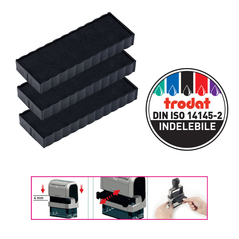 Blister da 3 tamponi 6/4817 nero Trodat