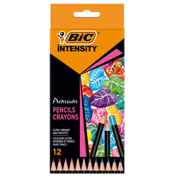 Astuccio 12 matite Intensity Wood Premium colori assortiti BICÂ®