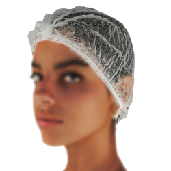 Conf 100 cuffie a clip plissettate D53cm taglia unica bianco Worker