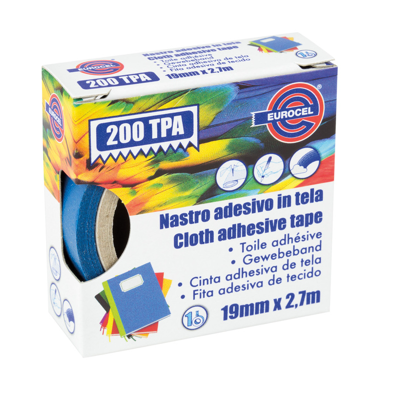 Nastro adesivo telato TPA blu 200 19mmx2
