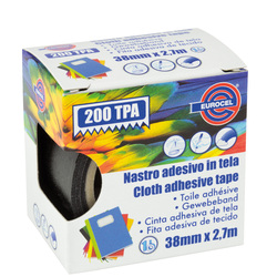 Nastro adesivo telato TPA nero 200 38mmx2