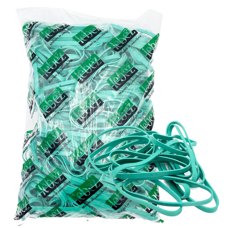 Elastico fettuccia in gomma verde Ã100 T8 in sacchetto da 1KG Lebez