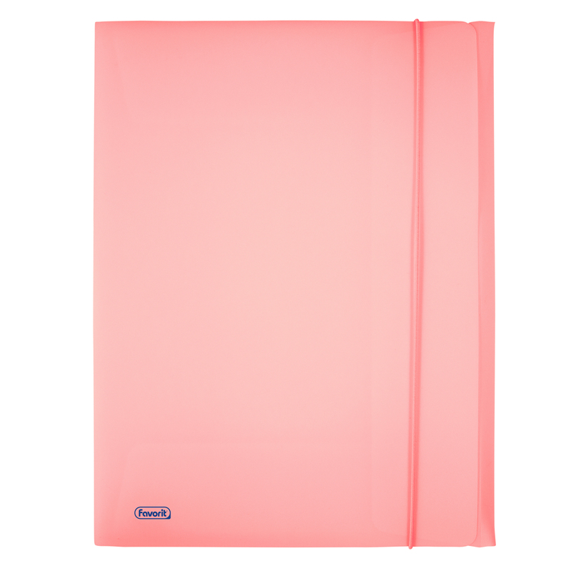 Cartella 3L c/elastico PPL PASTEL rosa f.to utile 24x33cm Favorit