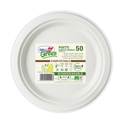 50 Piatti frutta Ã170mm BIODEGRADABILI Dopla Green art.7758
