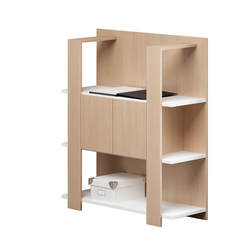 Libreria bassa a 3 ripiani 100X38,6cm H124cm BIANCO/ROVERE - Concept