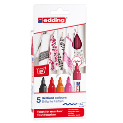 Astuccio 5 colori caldi per tessuto punta 2