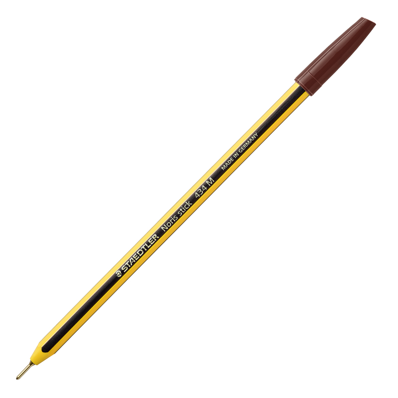 Scatola 10 penna a sfera 434 Noris Stick marrone 1