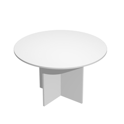 Tavolo riunioni 4 posti Ã120 x H72cm Bianco - EASY