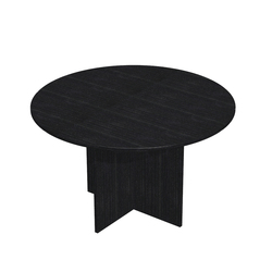 Tavolo riunioni 4 posti Ã120 x H72cm Nero venato frassino - EASY