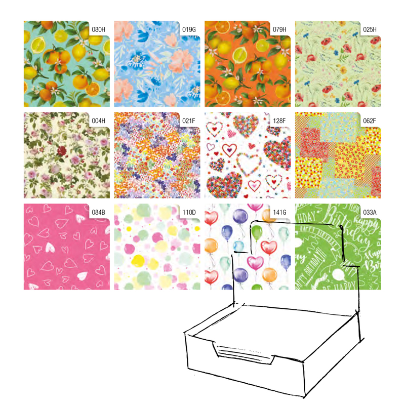 Scatola 100fg carta regalo Raso Primavera 70X100cm Rex Sadoch