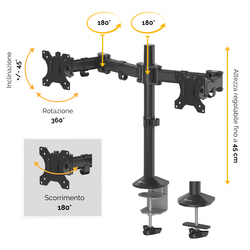 Braccio porta monitor doppio Reflex Series Fellowes