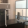 Schermo protettivo da scrivania Slim H65xL107cm con morsetto alluminio silver