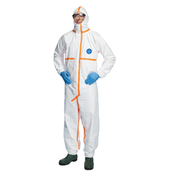 Tuta TyvekÂ® 800J c/nastrature arancione tg L bianco Dupont