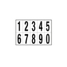 Foglio con 10 numeri autoadesivi da 0 a 9 nero/bianco 56x99mm
