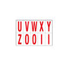 Foglio con 10 lettere autoadesive da U a Z rosso/bianco 70x124mm